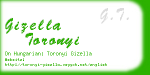 gizella toronyi business card